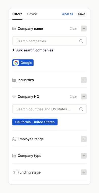 The org — Sorting & filtering component