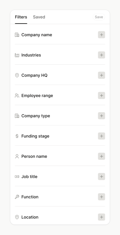 The org — Sorting & filtering component
