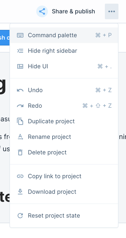 Deepnote — Dropdown menu component