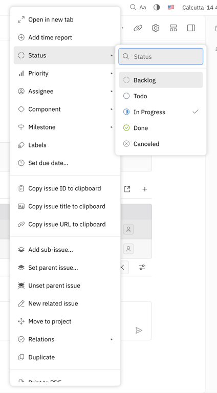 Huly — Dropdown menu component