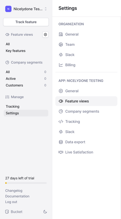 Bucket — Vertical navigation component