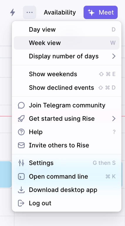 Rise — Dropdown menu component