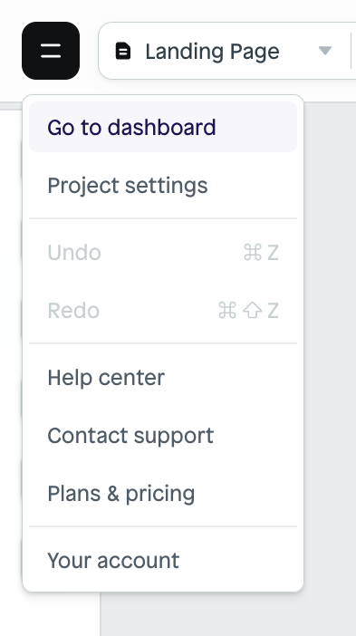 Instant — Dropdown menu component