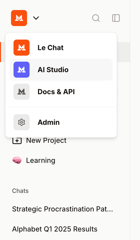Mistral — Dropdown menu component
