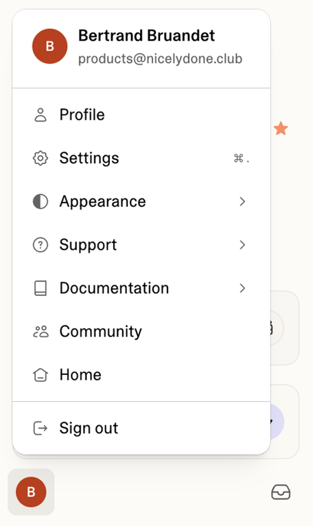 Lovable — Dropdown menu component