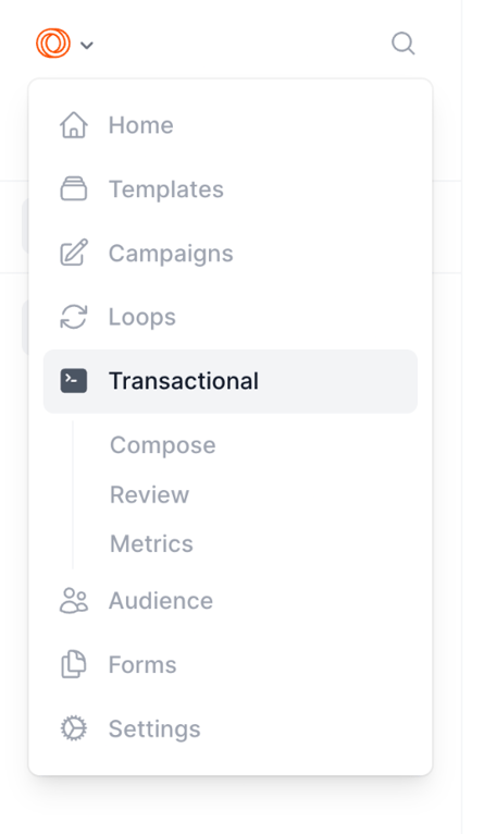 Loops — Dropdown menu component