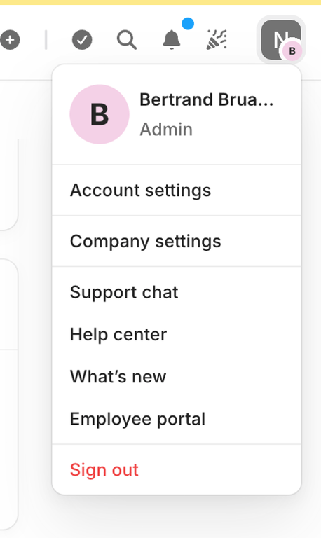 Aboard — Dropdown menu component
