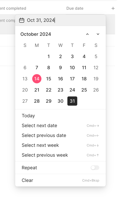 Height — Input date component