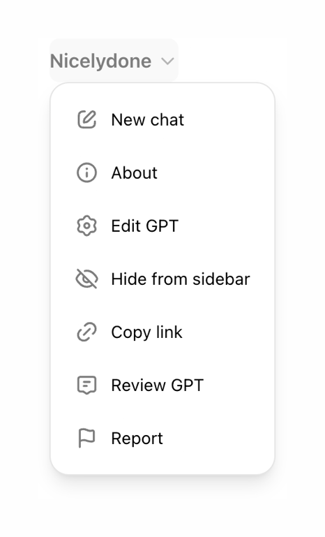 ChatGPT — Dropdown menu component