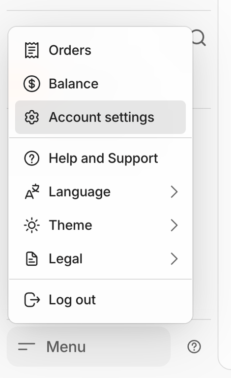 Whop — Dropdown menu component