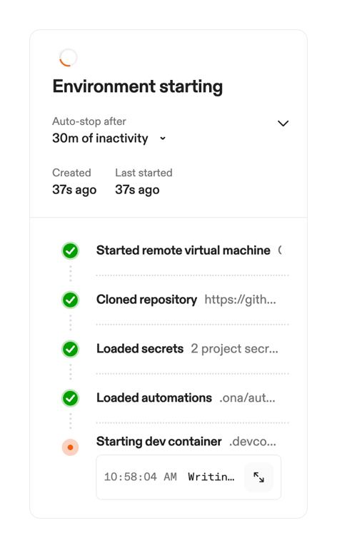 Ona — Timeline & history component