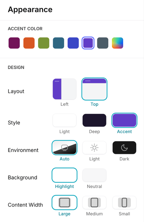 Glide — Theme settings component