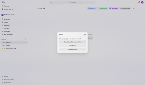 Craft screen example