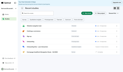 Optimal screen example