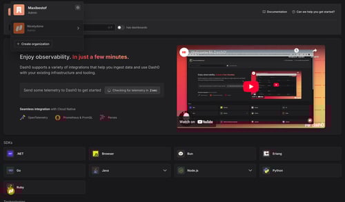 Dash0 screen example