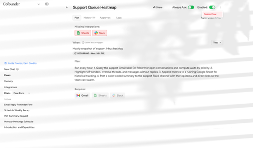 Cofounder screen example