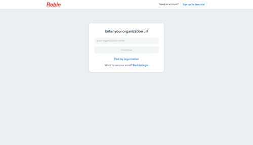 Robin
				signin page example