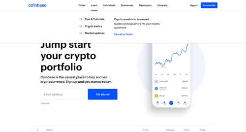 Coinbase
			     ux ui design
