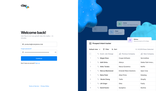 Clay
				signin page example