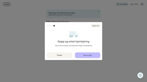 Wanda
				onboarding page example