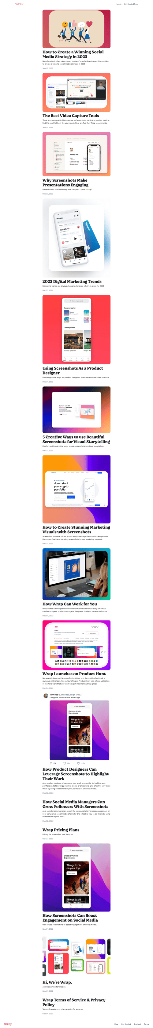 Wrap
				blog page example