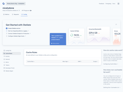 Stellate
				dashboard & stats page example