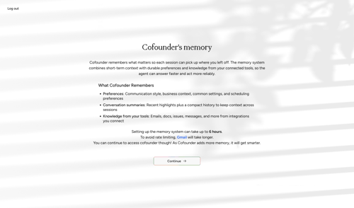 Cofounder screen example