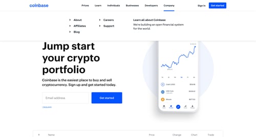Coinbase
			     ux ui design