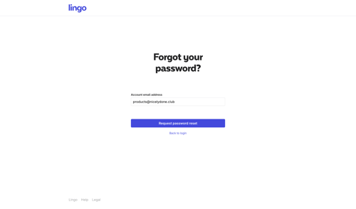 Lingo
				password reset page example