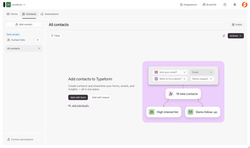 Typeform screen example