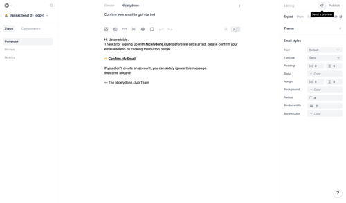 Loops screen example