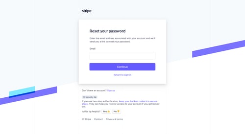 Stripe
				password reset page example