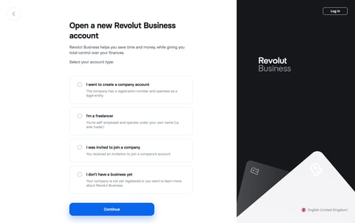 Revolut
				signup page example