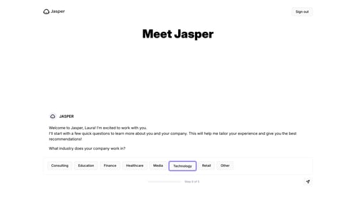 Jasper
				artificial intelligence page example