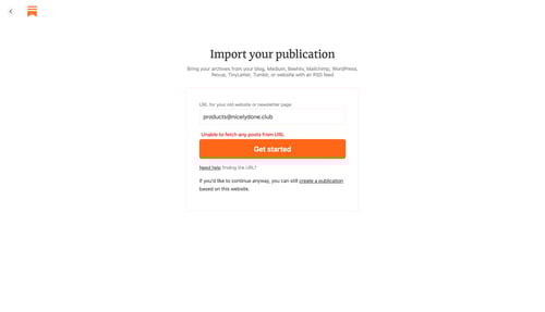 Substack
				import page example