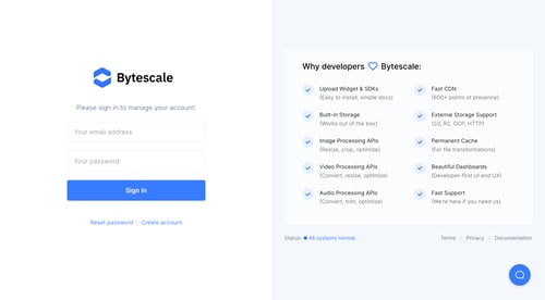 Bytescale
				signin page example