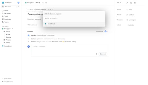 Linear selecting team movement screen example