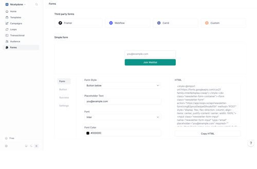 Loops screen example