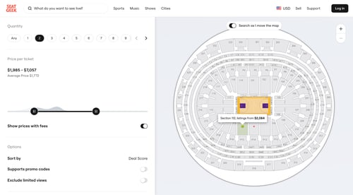 SeatGeek
				filters page example