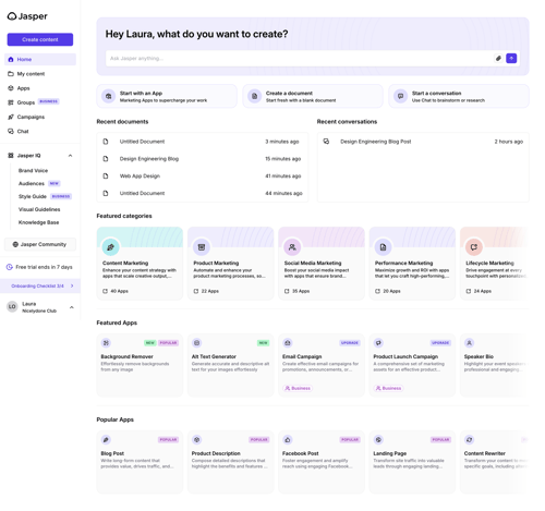 Jasper
				artificial intelligence page example