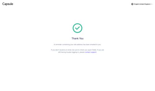 Capsule
				success state page example