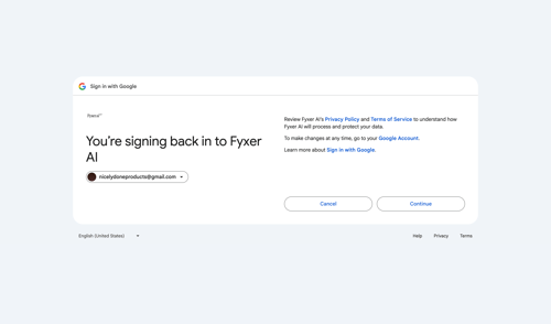 Fyxer
				signin page example