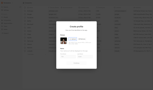 Twenty screen example