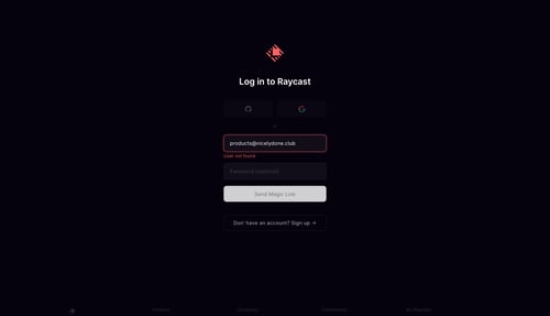 Raycast
				signin page example