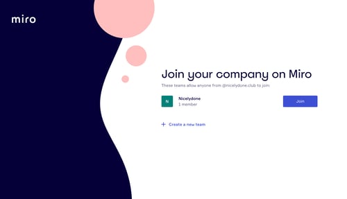Miro
				onboarding page example