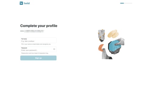 Twist
				signup page example