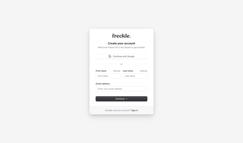 Freckle
			       ux ui design