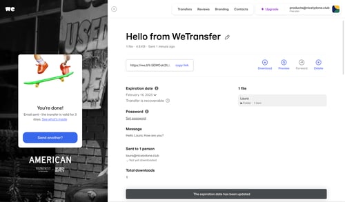 WeTransfer
				landing page page example
