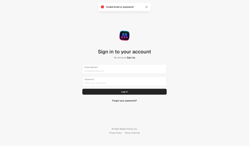 Maybe Finance
				signin page example