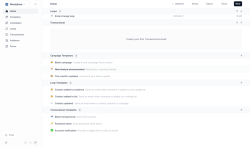 Loops screen example